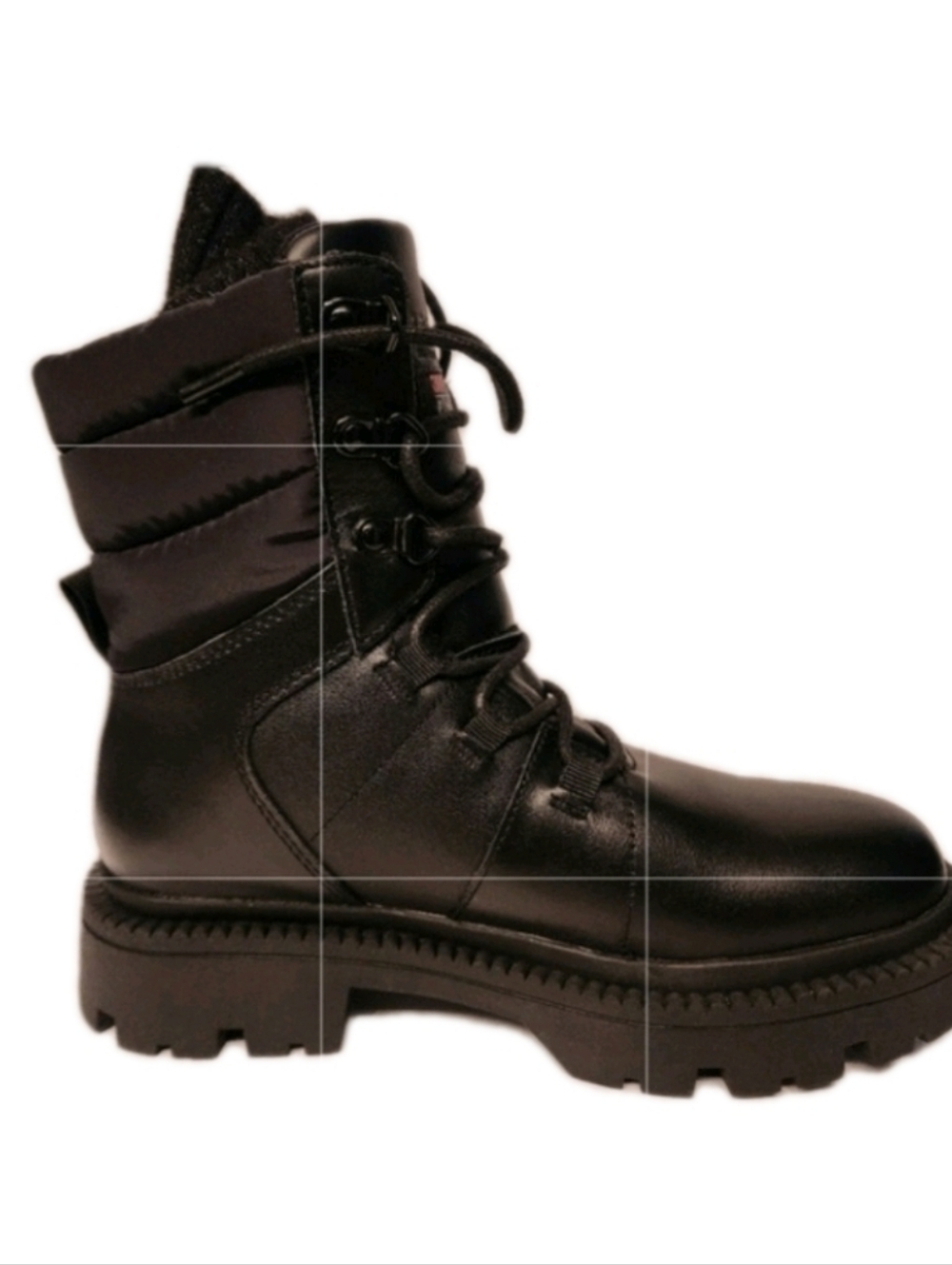 OZARK TRAIL Woman's Snow Waterproof Leather Combat Boots In Black - Picture 8 of 14